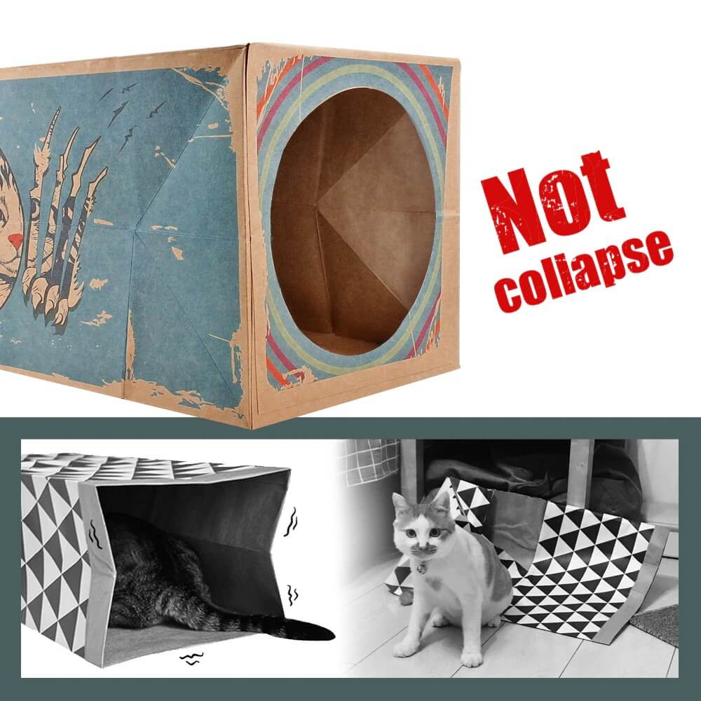 #1 Collapsible Cardboard Box Tunnel for Cats | Foldable & ECO Friendly